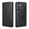 For Samsung Galaxy S25+ 5G Magnetic Vertical Flip Leather Phone Case(Black)