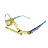 Makeup Magnifying Glass Presbyopic Glasses Flip Swivel Reading Glasses, Degree: +400(Yellow Frame)