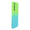 For Samsung Galaxy S25+ 5G ENKAY Hat-Prince MagSafe Rainbow Gradient Silicone Phone Case with Lens Film(Green Blue)