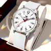 OLEVS 9953 Women Simple Silicone Strap Waterproof Quartz Watch(White)