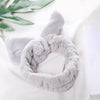 Women New Letter "OMG" Coral Fleece Soft Bow Headbands Cute Hair Holder Headwear Hair Accessories(Gray)