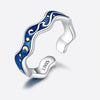 S925 Sterling Silver Ring Blue Starry Sky Plating Gold Open Ring