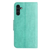 For Samsung Galaxy A56 5G Butterfly Flower Pattern Flip Leather Phone Case(Green)