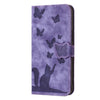 For Samsung Galaxy A56 5G Butterfly Cat Embossing Flip Leather Phone Case(Purple)
