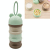 3 Layer Frog Style Portable Baby Food Storage Box Cartoon Milk Powder Box(Green)