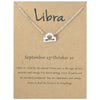 Zodiac Signs Necklace Electroplate Alloy Short Chain Jewelry, Style: Libra Silver