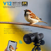 V12 2K WiFi HD Telescope Eyepiece Outdoor Portable Mirror Camera(White)