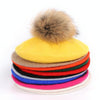 Women Retro Plush Ball Beret Loose Cashmere Beanie Hat, Size:One Size(Beige)