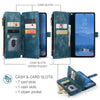 For Samsung Galaxy S25 5G CaseMe C30 Card Slots Zipper Wallet Leather Phone Case(Blue)