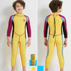 DIVE&SAIL WS-18816 Children Diving Suit One-piece Long-sleeved Swimsuit Sunscreen Hot Spring Surfing Suit, Size:XL(Yellow Purple Sleeves)