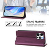 For iPhone 15 Pro RC01 Dual-Folded Magnetic Suction RFID Leather Phone Case(Violet)