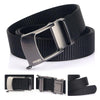 AWMN Men Nylon Cutout Automatic Buckle Toothless Belt, Length: 120cm(Royal Blue)