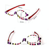 Makeup Presbyopic Glasses Multicolored Rotatable Magnifying Glass Single Piece Reading Glass, Degree: +200