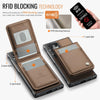 For Samsung Galaxy S23 Ultra 5G JEEHOOD J06 British Style RFID MagSafe Card Bag PU Phone Case(Brown)