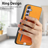 For Samsung Galaxy S23 Ultra 5G Retro Cross Leather Ring Side Insert Card Bag MagSafe Phone Case(Yellow)