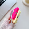 For iPhone 13 Pro Large Window Acrylic Glass Lens MagSafe Silicone Phone Case(Rose Red)