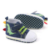 D2399 High Top Canvas Cartoon Dinosaur Small Wave Shoes Cloth Soles Walking Shoes, Size: 11cm(Denim Blue)
