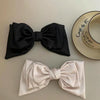 B640 Satin Bow Hair Accessory Sweet Ponytail Hair Clip(Black)