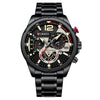 Curren 8395 Calendar Six-Hand Steel Strap Men Quartz Watch, Color: Black Shell Black