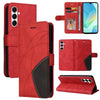 For Samsung Galaxy A26 5G Global Dual-color Splicing Flip Leather Phone Case(Red)