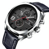 Curren 8324 Six-hand Leather Strap Waterproof Men Watch With Calendar, Color: White Shell Black