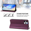 For iPhone 11 Pro RC01 Dual-Folded Magnetic Suction RFID Leather Phone Case(Violet)