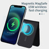 3 in 1 Cellphone Magnetic Wireless Charger Card Holder Phone Bracket(Black)