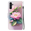 For Samsung Galaxy A13 5G Crystal Texture Colored Drawing Leather Phone Case(Lotus)