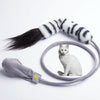 Interactive Catnip Fish Toy, 130cm Plush Horsetail, Refillable