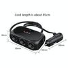 Car Charger Cigarette Lighter 1 In 3 Mobile Phone USB Car Charger(Black)