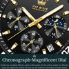 OLEVS 2870 Men Multifunctional Chronograph Three Eyes Waterproof Quartz Watch(Black + Gold)