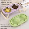 Collapsible Double Pet Bowl, Purple, Raised, Anti-Spill, Cat & Dog