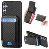 For Samsung Galaxy S25 Ultra 5G Carbon Fiber Vertical Flip Wallet Stand Phone Case(Black)