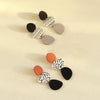 Acrylic Irregular Graphic Stitching Leopard Long Earrings(03)