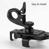 Bicycle Mobile Phone Holder Can Rotate And Adjust Fixed Aluminum Alloy Bracket Automatic Grab Bracket, Style:Rearview Mirror Installation(Black)
