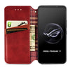 For ASUS ROG Phone 7 Cubic Grid Pressed Magnetic Leather Phone Case(Red)