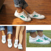 MINGREN Student Canvas Shoes Casual Antiskid Retro Sneakers, Size: 38(White Green)