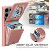 For Samsung Galaxy S25 Ultra 5G Crossbody Lanyard Zipper Wallet Leather Phone Case(Rose Gold)