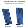 For Samsung Galaxy A36 Stereoscopic Holder Sliding Camshield Phone Case(Blue)