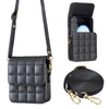 For Samsung Galaxy Z Flip6 BFB04 Plaid Crossbody Fold Phone Bag(Black)