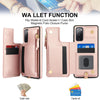For Samsung Galaxy S20 FE Double Flap Zipper RFID Leather Phone Case with Short Lanyard(Rose Gold)