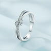 SCR896 Sterling Silver S925 Knot All-Match Zircon Ring(No.8)
