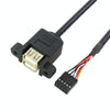 10 Pin Motherboard Female Header to 2 USB 2.0 Female Adapter Cable, Length: 50cm