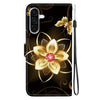 For Samsung Galaxy A36 / A56 5G Crystal Texture Colored Drawing Leather Phone Case(Gold Flower)