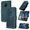 For Huawei Mate 20 Pro Datura Flower Embossed Flip Leather Phone Case(Dark Green)