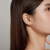 S925 Sterling Silver Geometric Simple Fashion Ear Studs Women Earrings, Color:White Zircon Gold