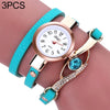 Eye Shape Gemstone Bracelet Watch for Women(Lake blue)