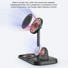 WA22 3 in 1 Magnetic Wireless Charger Phone Holder for iPhone 12 / 13 / 14 / 15 Series Phones & AirPods(Black)