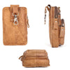 6386 Men Retro Cowhide Multifunctional Sports Belt Waist Bag(Black)