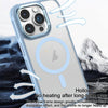 For iPhone 15 Hardware Side Cooling Skin Feel Frosted Metal Lens Frame MagSafe Phone Case(Black)